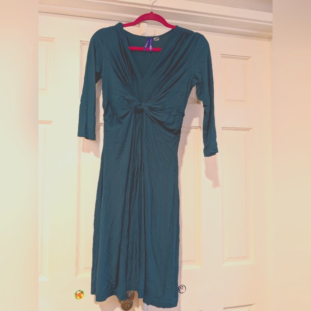 Seraphine Green Ruched Wrap Dress V-Neck Cocktail